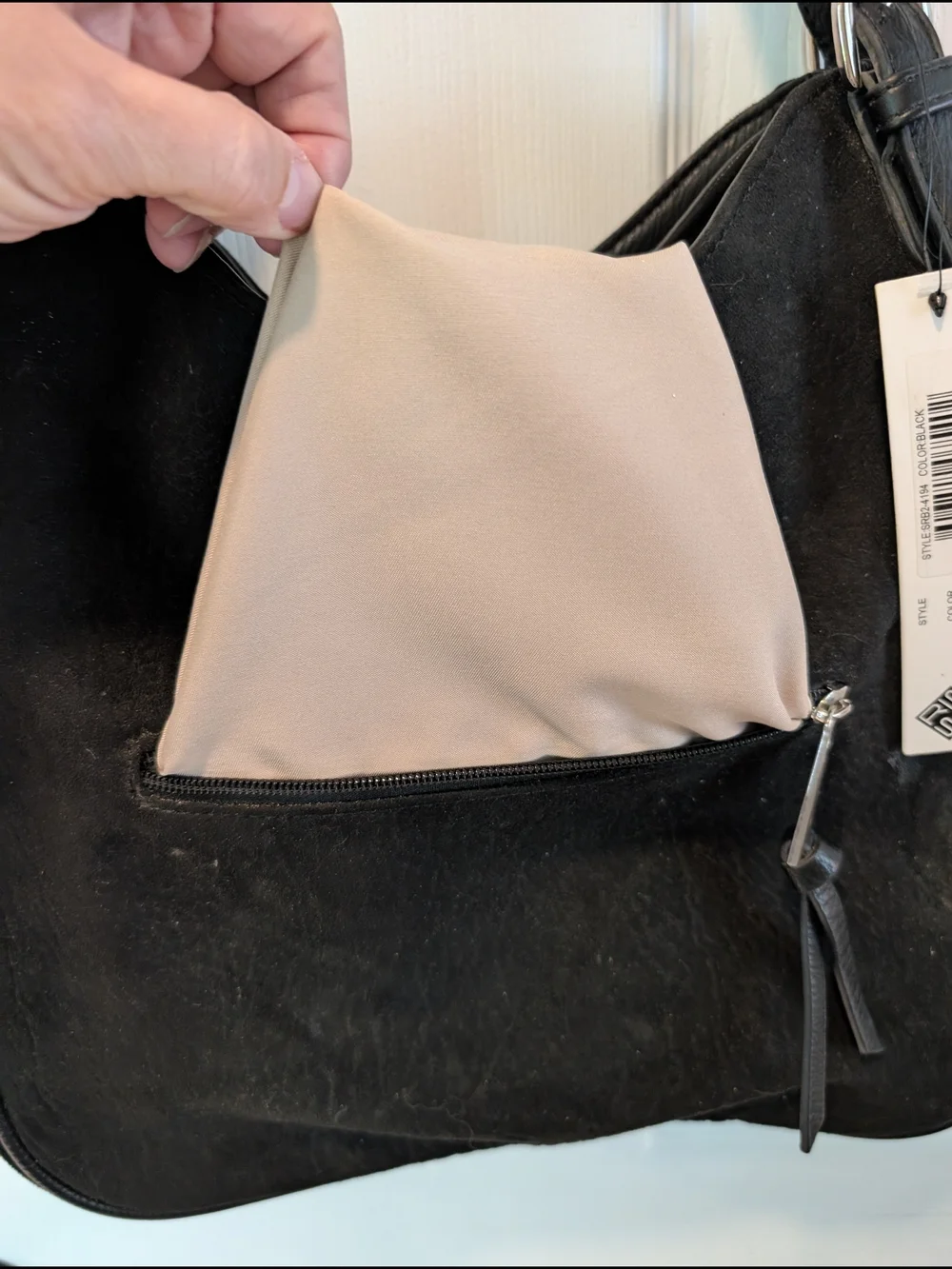 NWT Sondra Roberts Squared Hobo Style Bag In Black